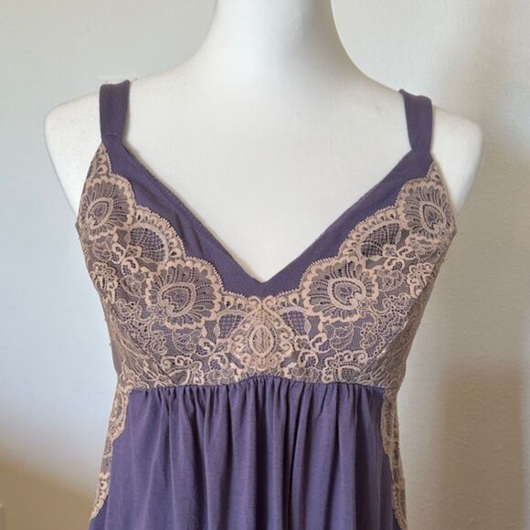 Soma Babydoll Nightgown Intimate Nightie Lace Rayon Medium Pajamas Romantic Rare - Picture 2 of 11
